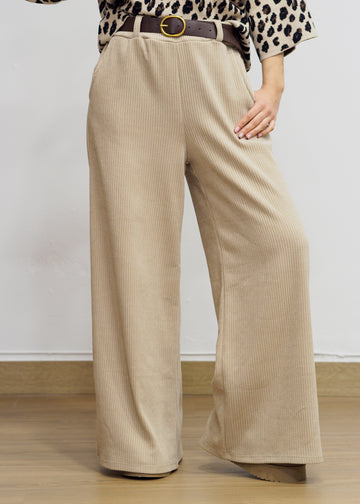 Pantalon beige pana ancha Montain