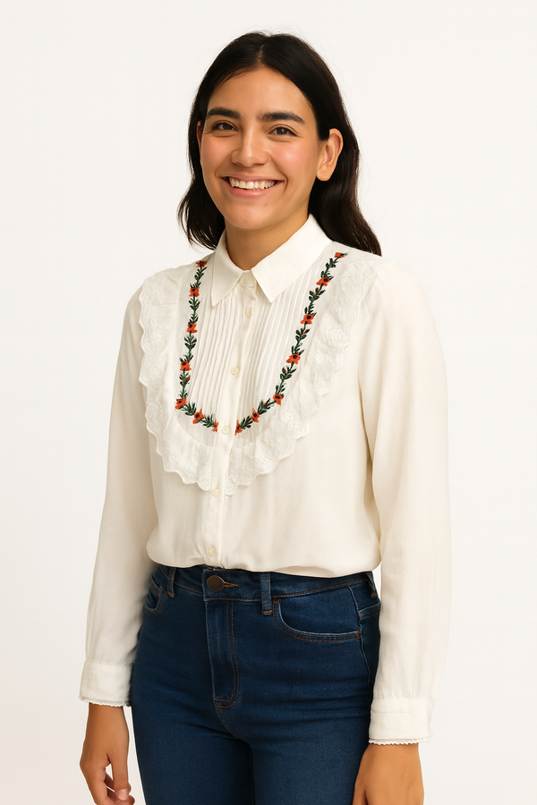 Camisa blanca bordada Arroyo