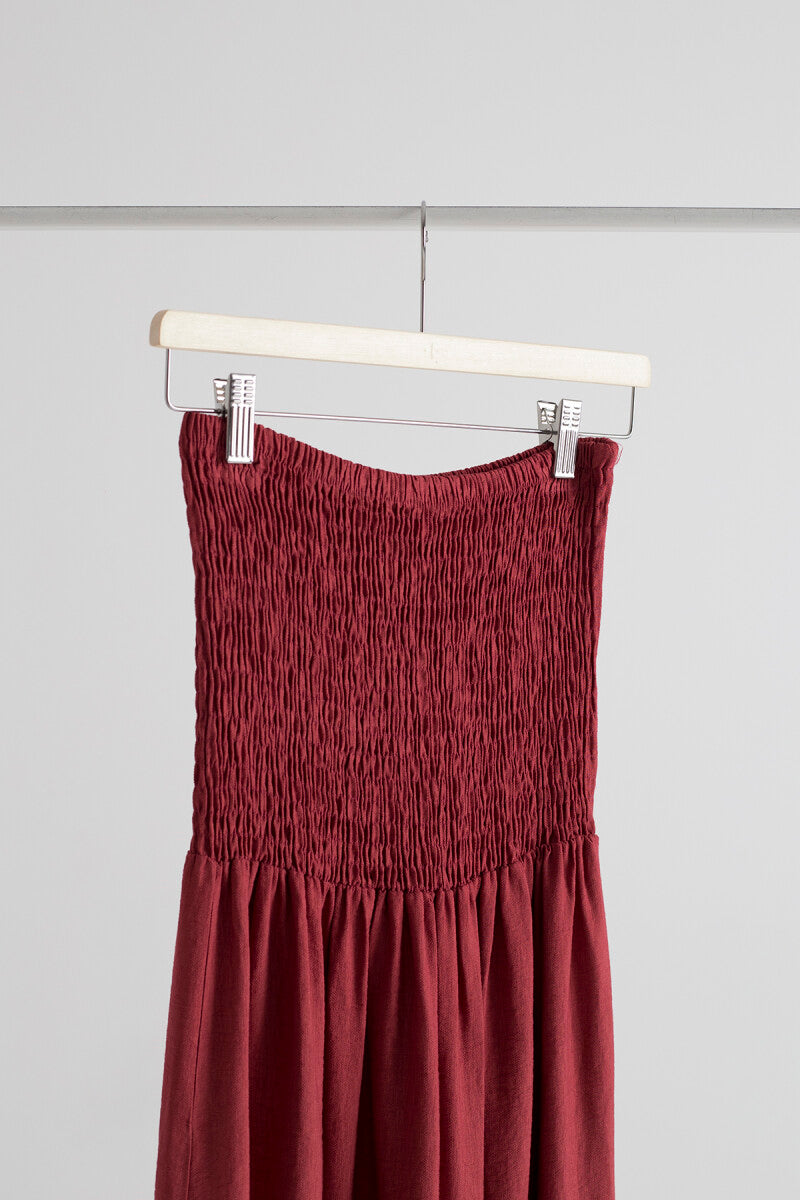 Vestido palabra de honor pasión Carmesí