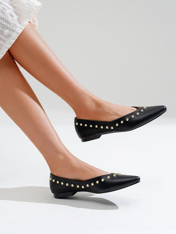 Bailarinas tachas negras Rock Chic