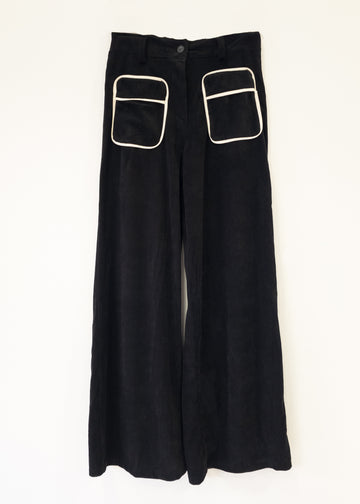 Pantalón palazzo pana negro Polka