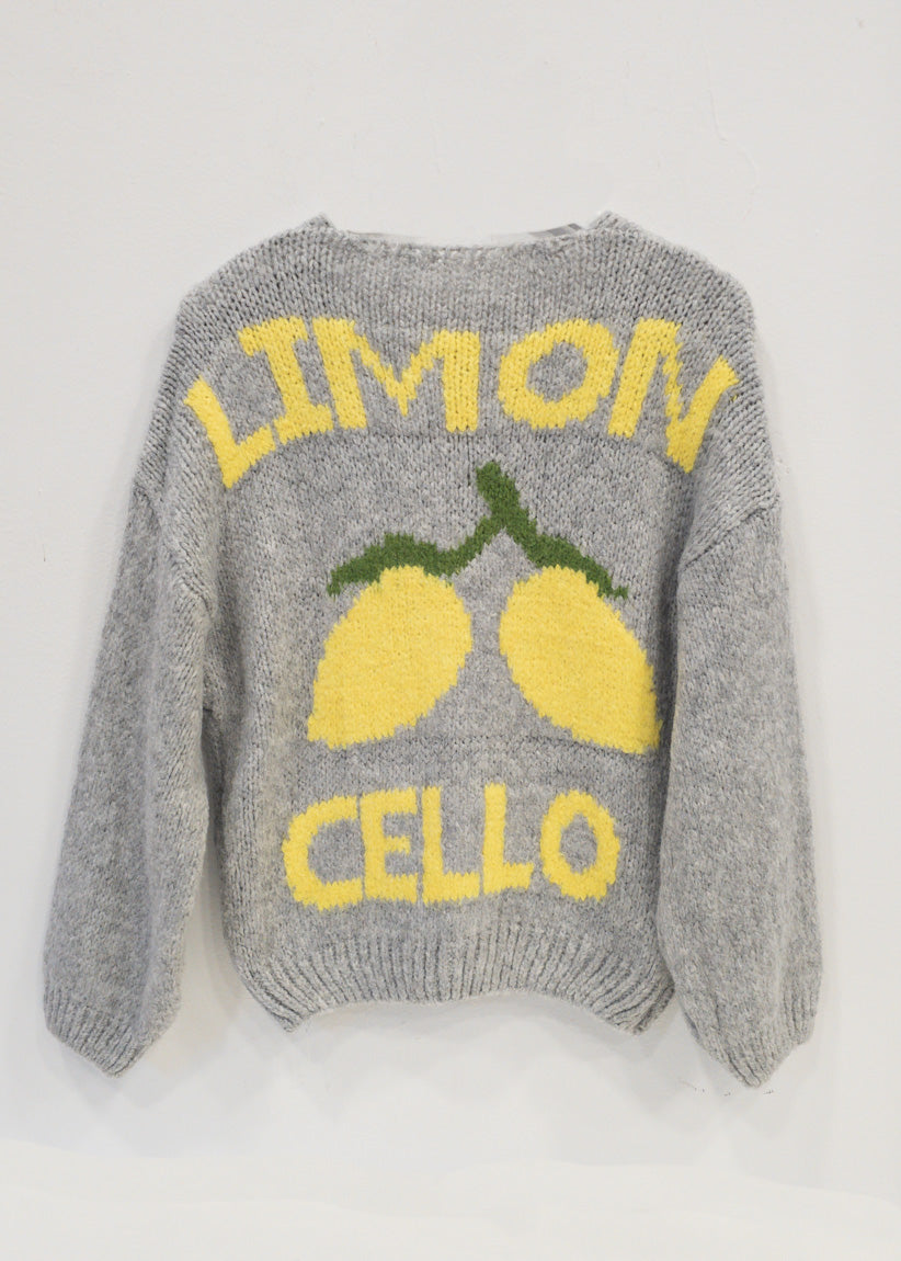 Cardigan punto gris/amarillo Lemon