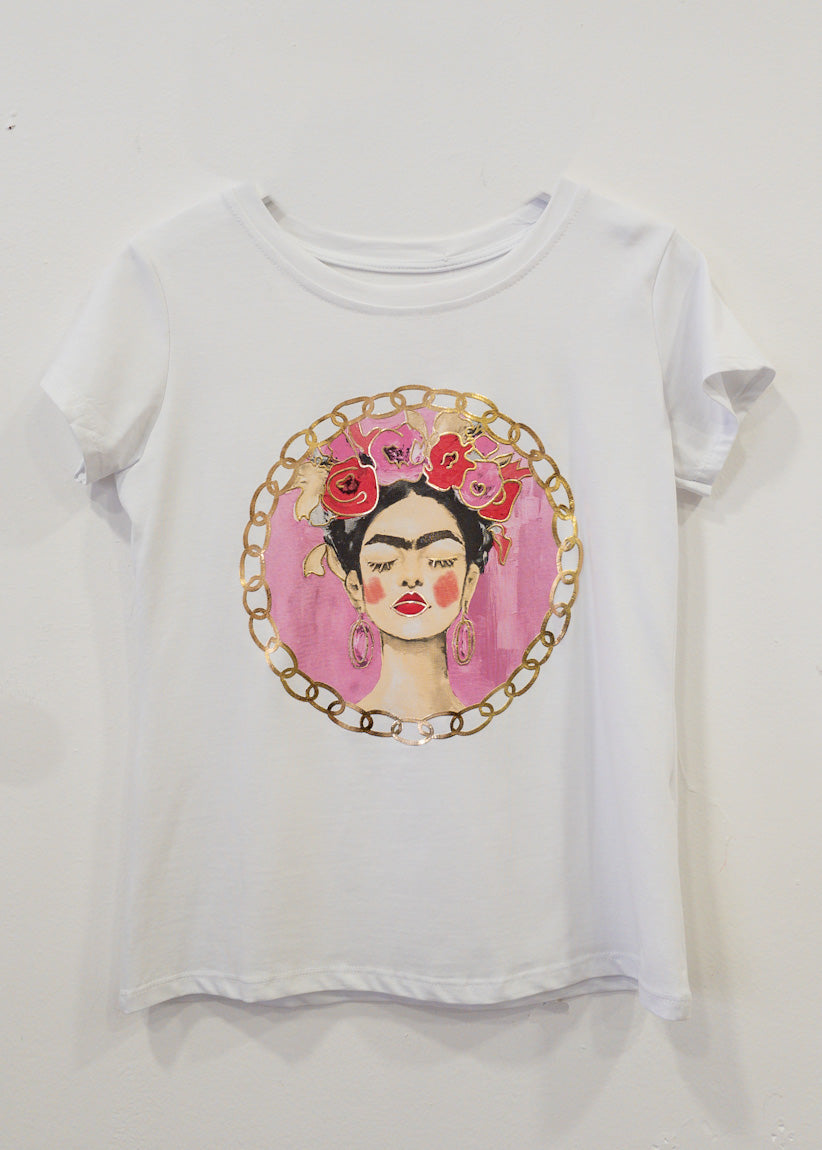 Camiseta rosa Kahlo