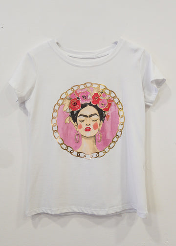 Camiseta rosa Kahlo