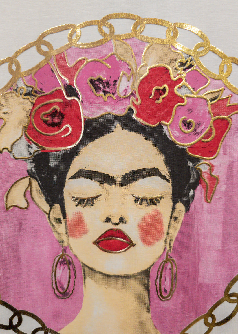 Camiseta rosa Kahlo