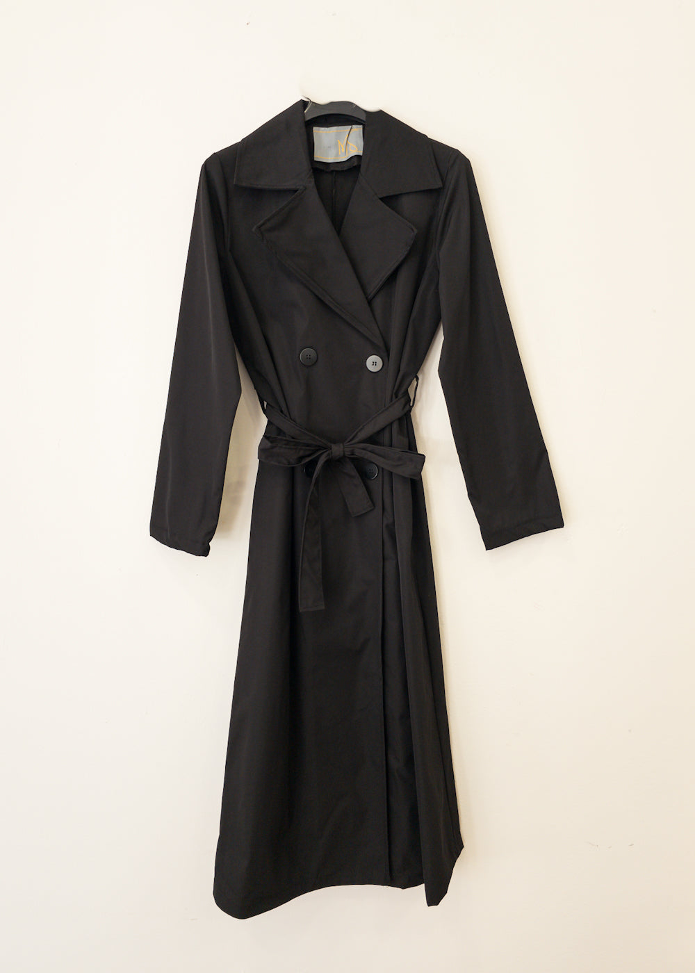 Gabardina larga negra Noir Chic