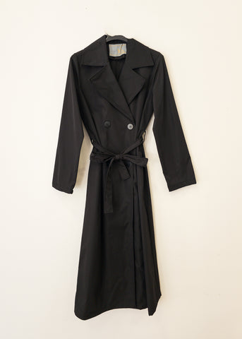 Gabardina larga negra Noir Chic
