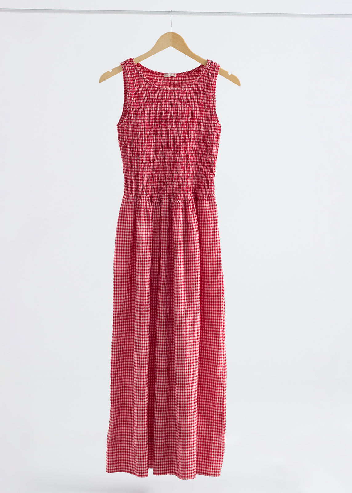 Vestido vichy largo rojo Amalia