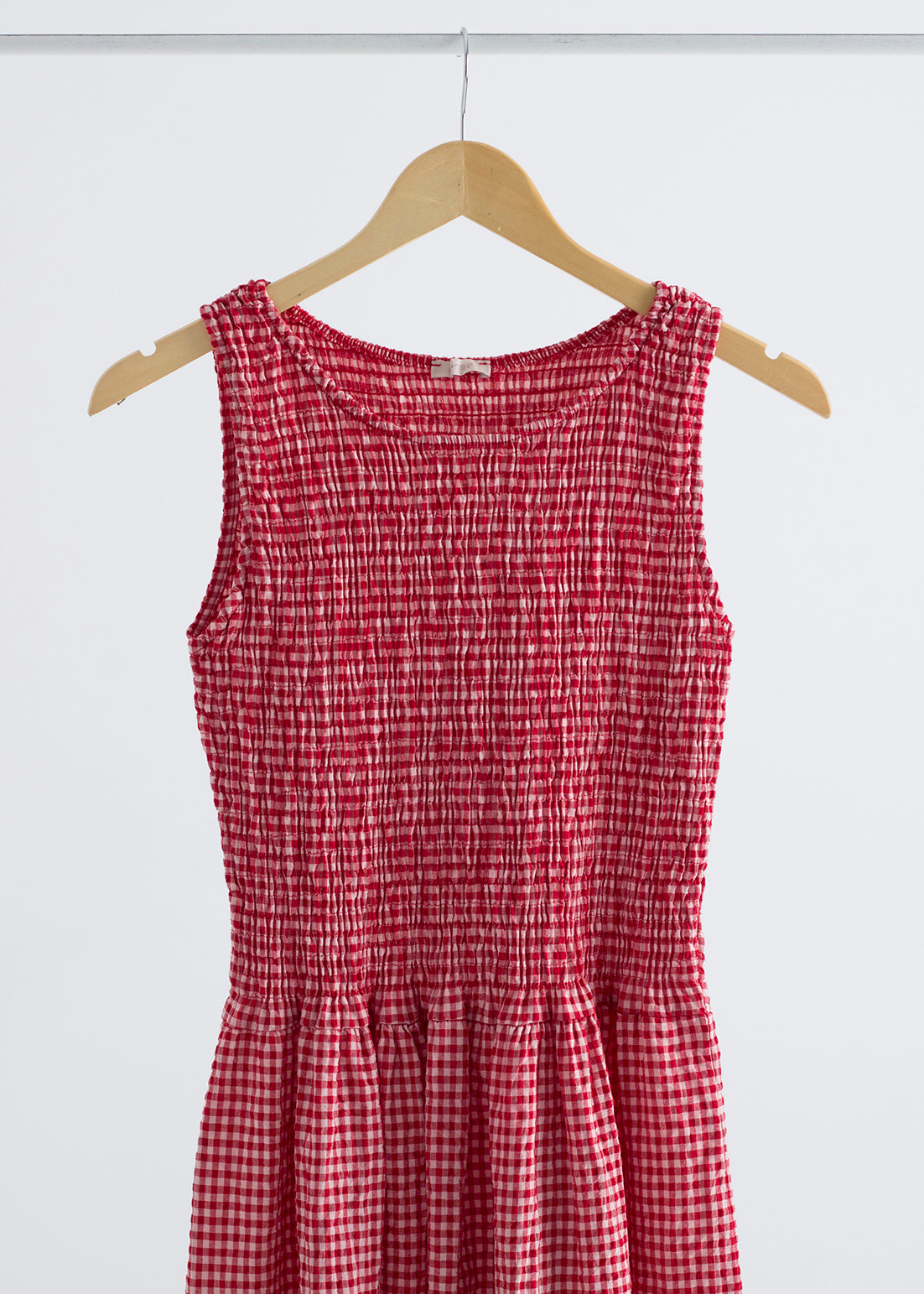 Vestido vichy largo rojo Amalia