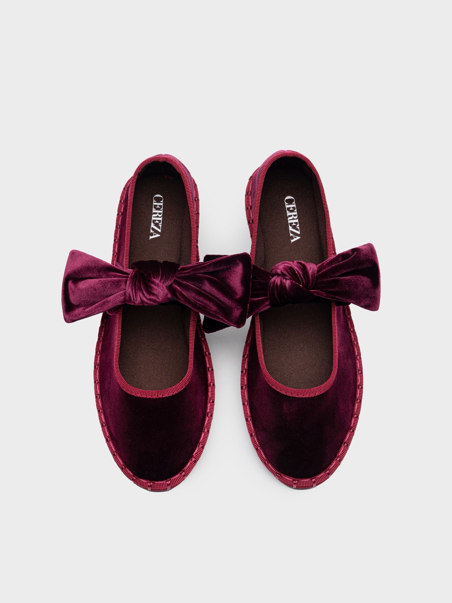 Bailarinas Velvet Burgundy