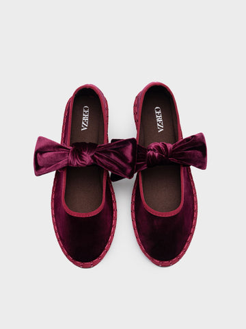 Bailarinas Velvet Burgundy