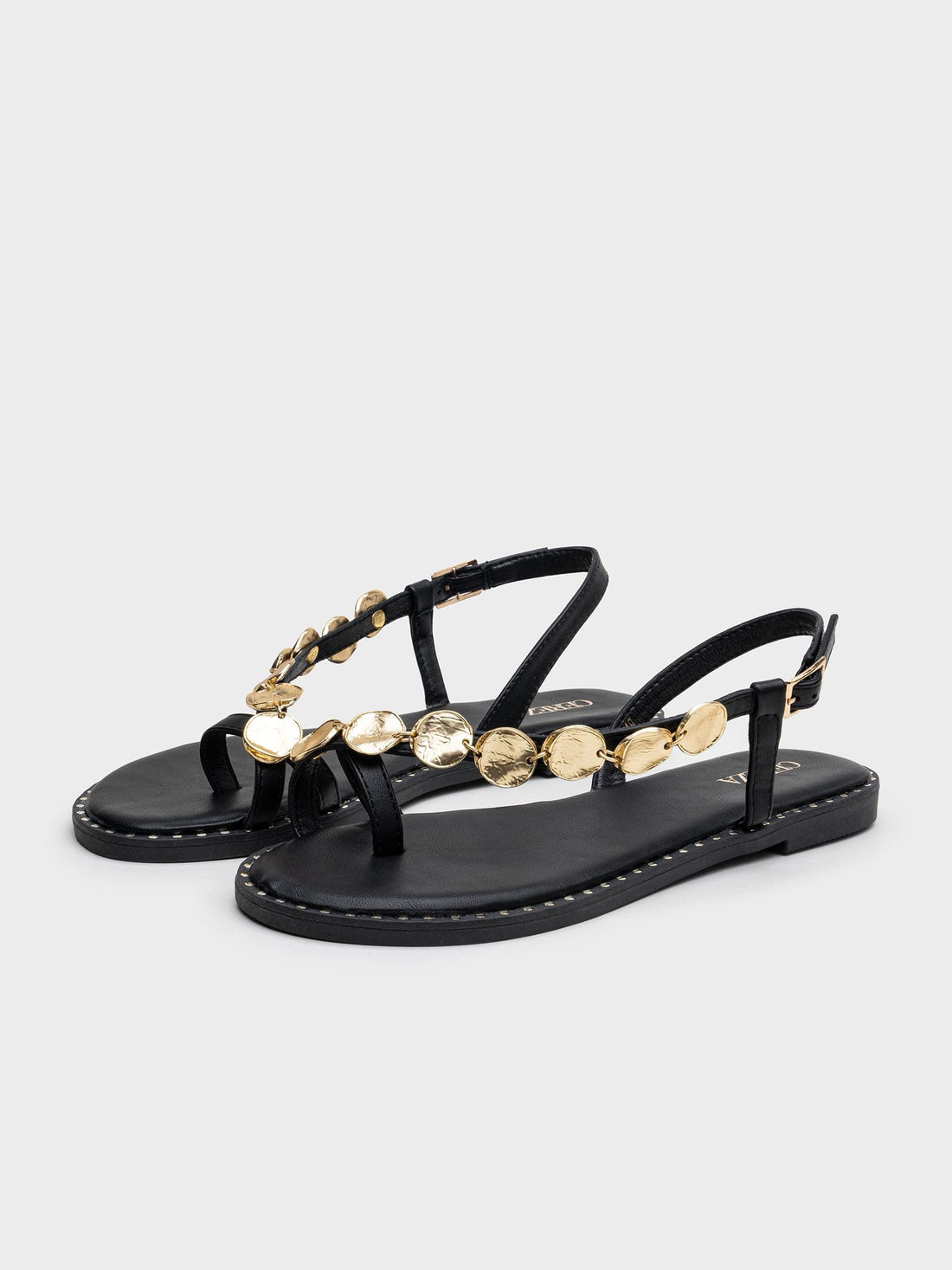 Sandalia Black Coin Chic