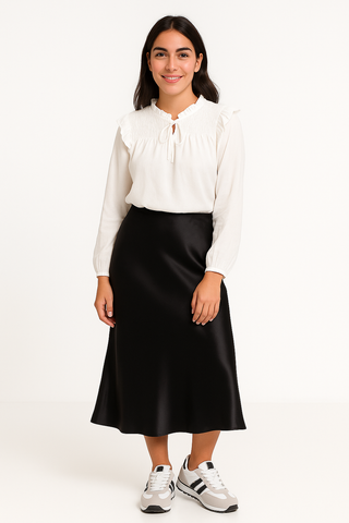 Falda negra satinada Simona