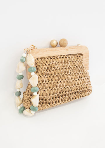 Bolso clutch rafia Planeta