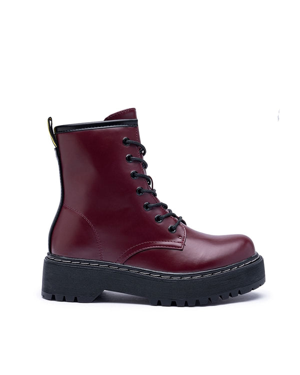 Botas militares burdeos plataforma Rianka