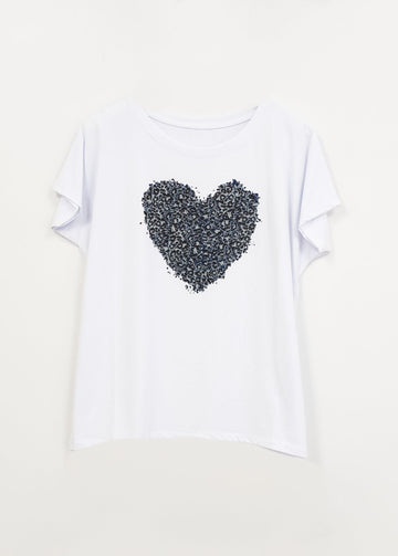Camiseta Loblu manga corta corazón azul