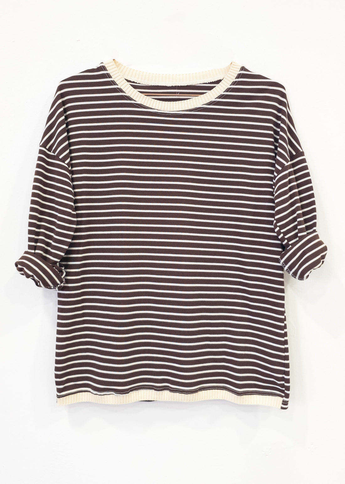 K-GUAPA Rayas marrones Camiseta navy Lester