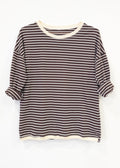 K-GUAPA Rayas marrones Camiseta navy Lester