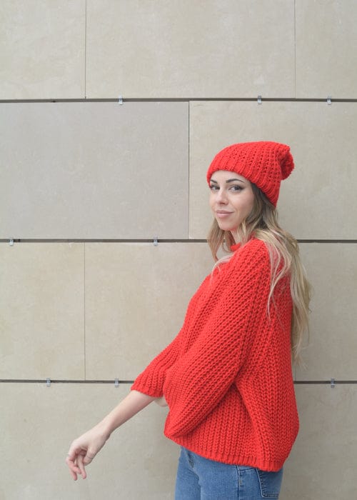 K-GUAPA Talla única Jersey rojo tricot campana Marga