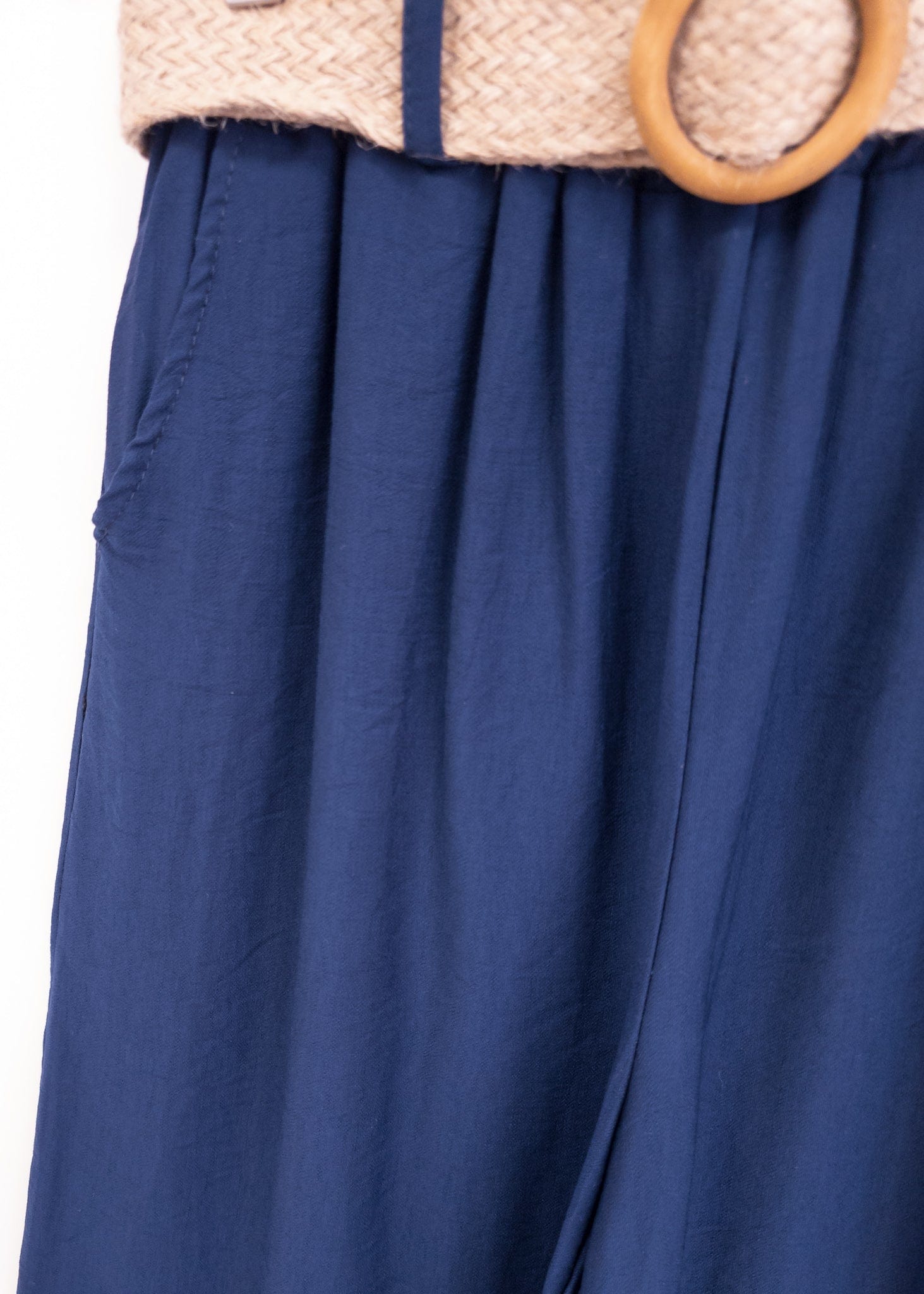 K-GUAPA Única Pantalón efecto lino azul marino Conte