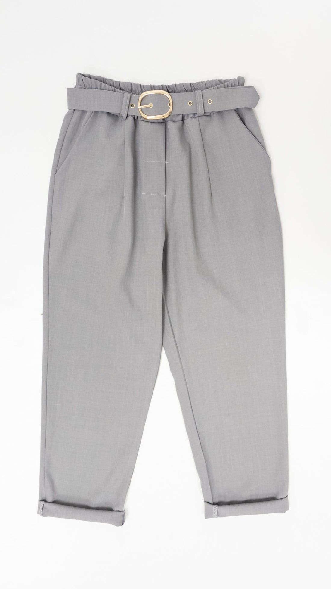 K-GUAPA Talla única Pantalón pinzas gris Lema