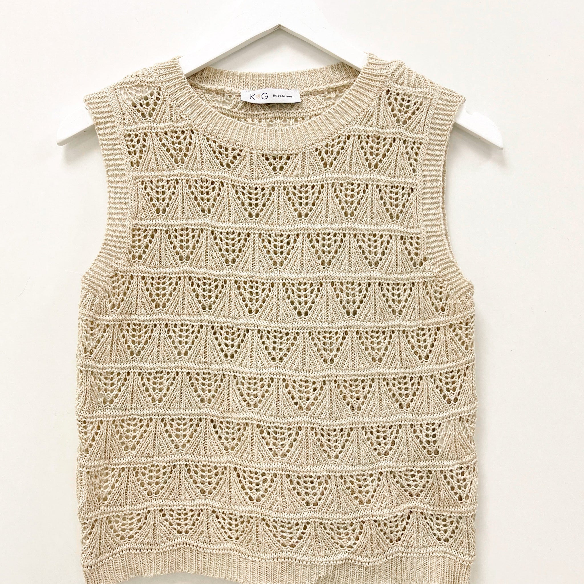 K-GUAPA Talla única Top crochet beige Firges