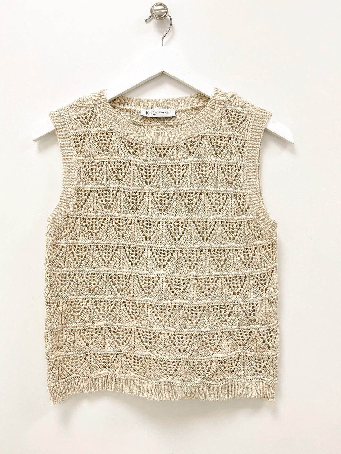 K-GUAPA Talla única Top crochet beige Firges