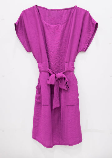 Vestido fucsia con bolsillos Buganvilla