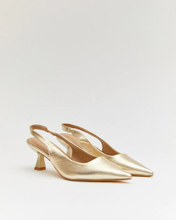 Zapato tacón dorado Melisa