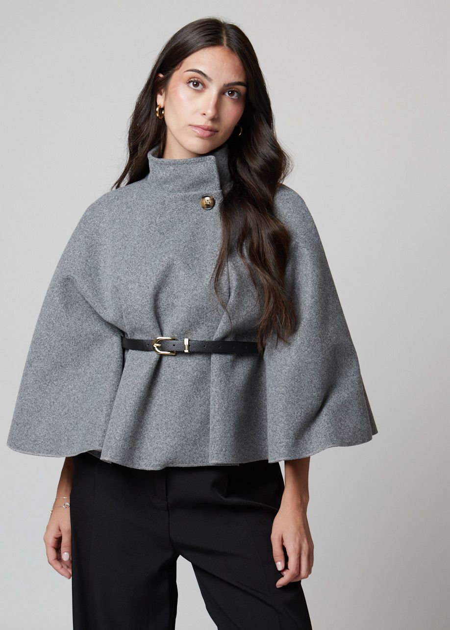 Poncho Grey Classic Chic