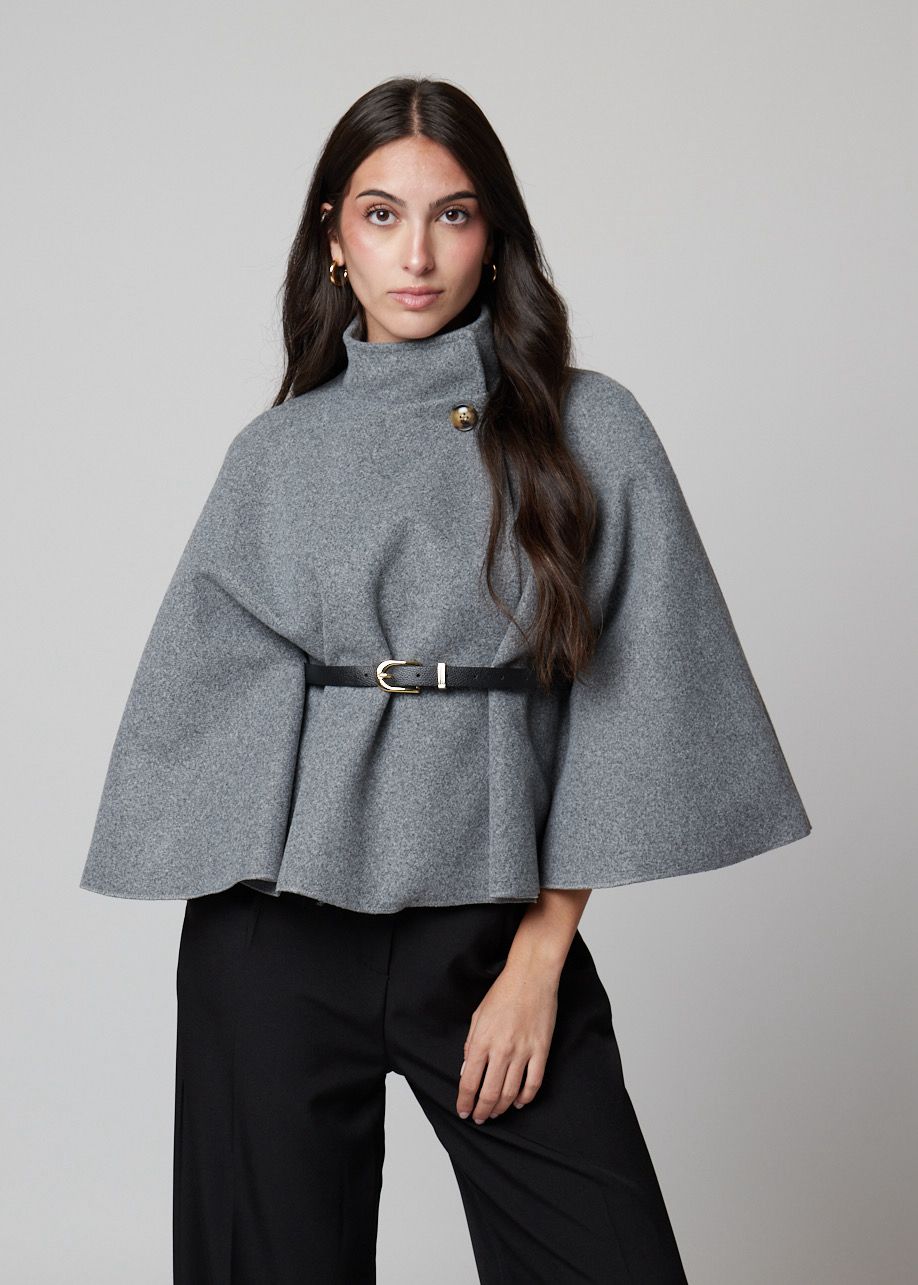 Poncho Grey Classic Chic