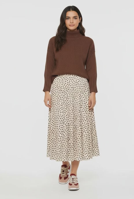 Falda midi Luna Vainilla