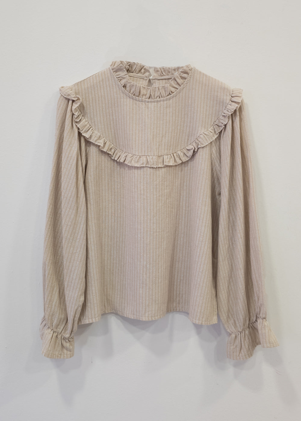 Blusa beige hilo dorado Ángel