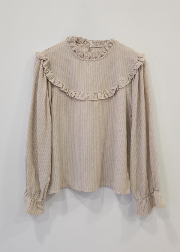 Blusa beige hilo dorado Ángel