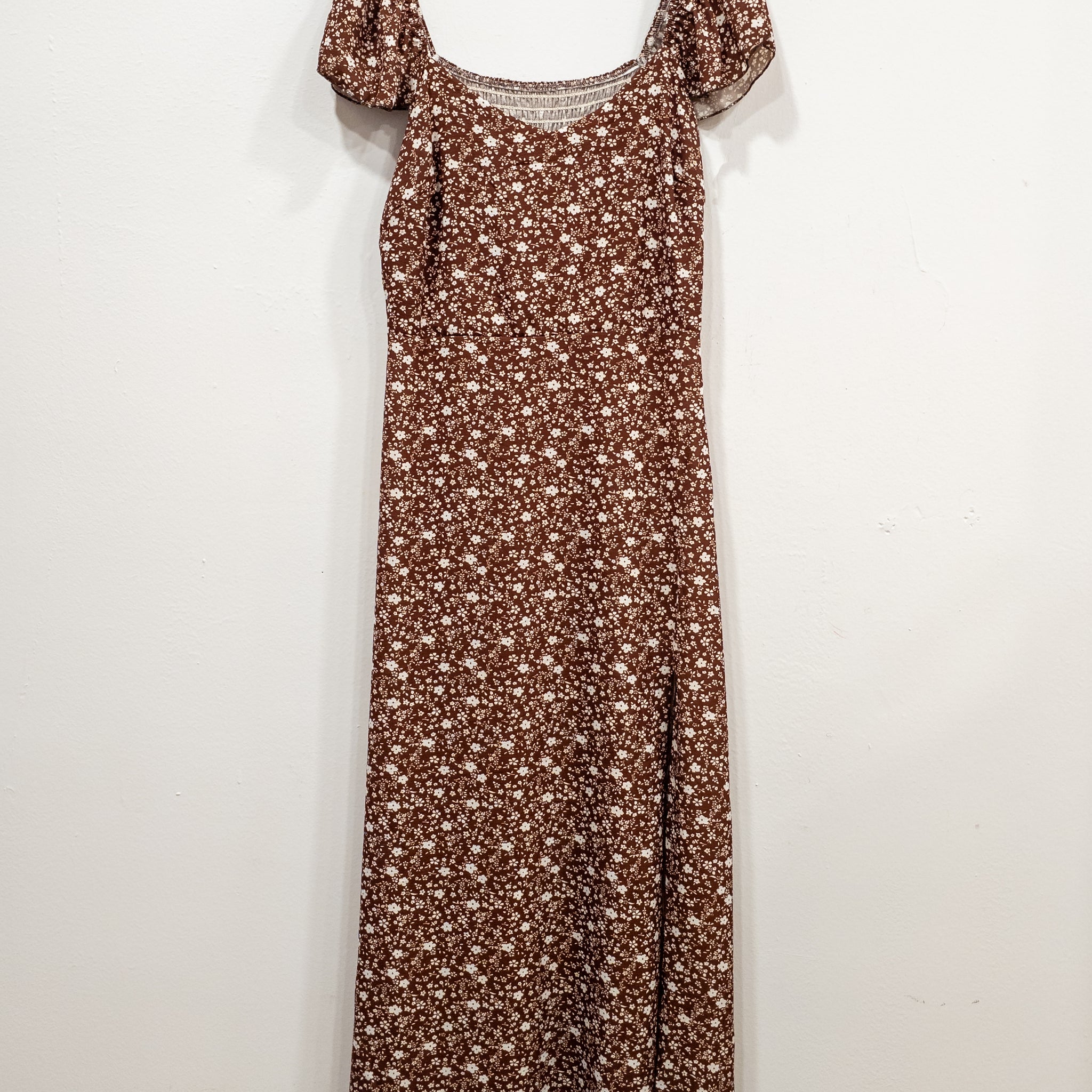 Vestido marrón flores Amapola